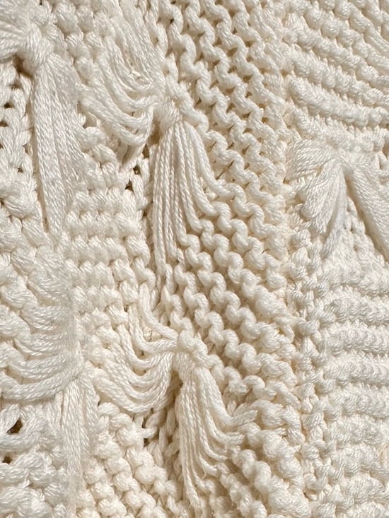 ZARA Textured Chunky Knit Crop Cardigan Coquette Balletcore Scallop Ivory - Picture 5 of 8